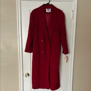 Vintage Women's Red Double-Breasted Coat NWT